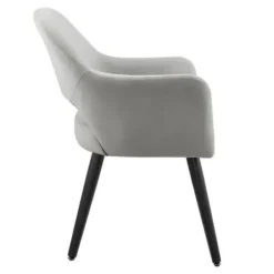 Dining Chairs-Kirkland's Home Velvet Curved Open Back Dining Chair Gray