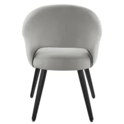 Dining Chairs-Kirkland's Home Velvet Curved Open Back Dining Chair Gray