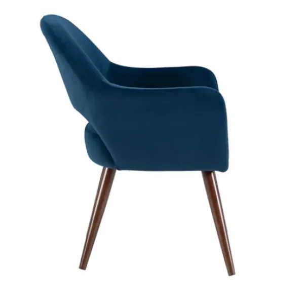 Dining Chairs-Kirkland's Home Velvet Curved Open Back Dining Chair Blue