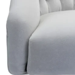 Office Furniture-Kirkland's Home Velvet Tufted Gold Leg Swivel Office Chair Gray
