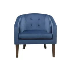 Accent Chairs-Kirkland's Home Velvet Tufted Midcentury Modern Accent Chair Blue