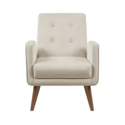 Accent Chairs-Kirkland's Home Velvet Tufted Midcentury Accent Chair Ivory
