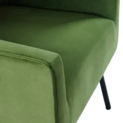 Accent Chairs-Kirkland's Home Velvet Upholstered Black Legs Accent Chair Green