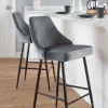 Bar Stools & Counter Height Stools-Kirkland's Home Velvet Upholstered Counter Stools, Set Of 2 Gray