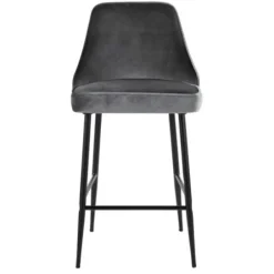 Bar Stools & Counter Height Stools-Kirkland's Home Velvet Upholstered Counter Stools, Set Of 2 Gray