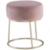 Benches & Ottomans-Kirkland's Home Velvet Upholstered Vanity Stool Pink