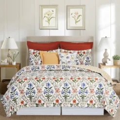 Quilts-Kirkland's Home Victoria'S Garden 3-Pc. Full/Queen Quilt Set White/Multi