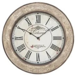 Clocks-Kirkland's Home Vintage Cream Rust Round Framed Wall Clock