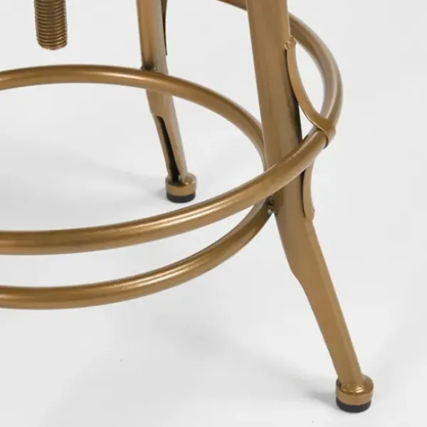 Bar Stools & Counter Height Stools-Kirkland's Home Vintage Gold Circled Arch Base Counter Stool Brown/Gold