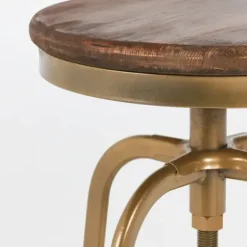Bar Stools & Counter Height Stools-Kirkland's Home Vintage Gold Circled Arch Base Counter Stool Brown/Gold