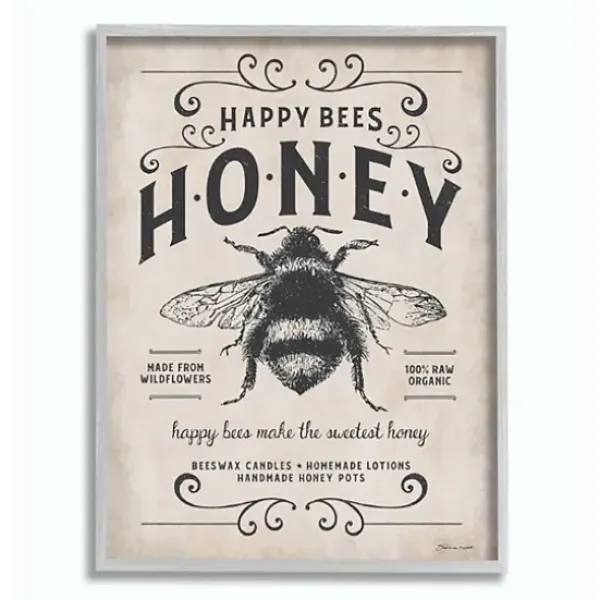 Wall Quotes & Signs-Kirkland's Home Vintage Honey Bee Framed Wall Plaque Ivory