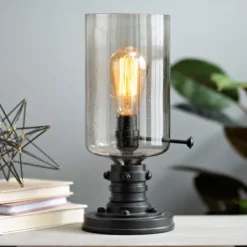 Table Lamps-Kirkland's Home Vintage Industrial Edison Bulb Uplight Gray