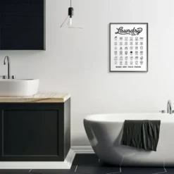 Wall Quotes & Signs-Kirkland's Home Vintage Laundry Chart Framed Wall Plaque Black/White