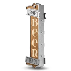 Wall Quotes & Signs-Kirkland's Home Vintage Led Metal Craft Beer Bar Marquee Plaque Brown/Silver