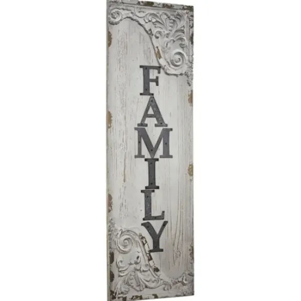 Wall Quotes & Signs-Kirkland's Home Vintage Painted Wood Family Sign Gray
