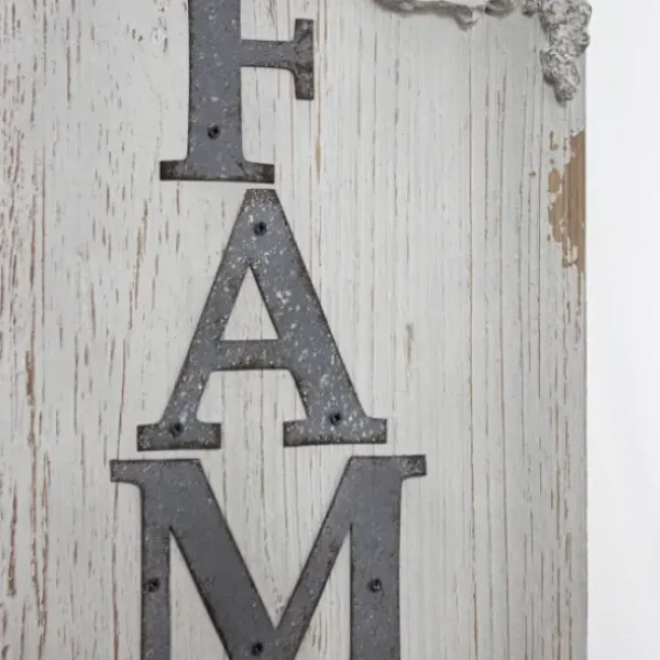 Wall Quotes & Signs-Kirkland's Home Vintage Painted Wood Family Sign Gray