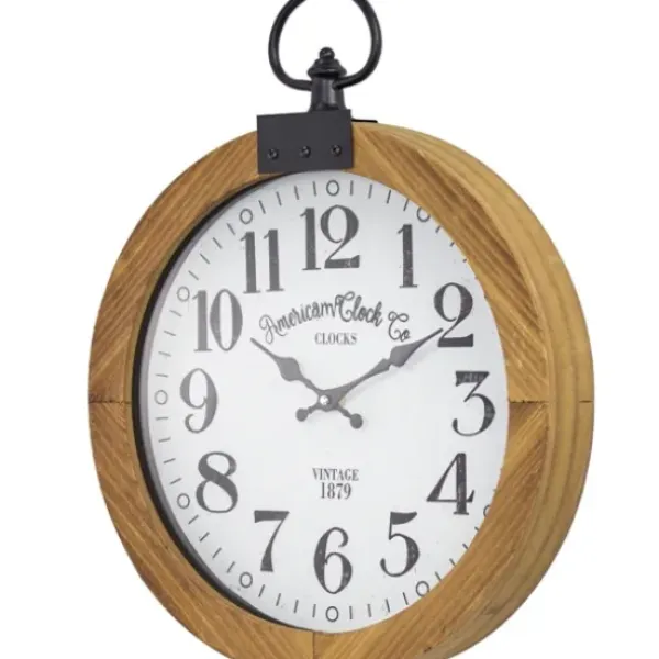 Clocks-Kirkland's Home Vintage Pocket Watch Wooden Wall Clock