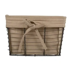 Baskets & Boxes-Kirkland's Home Vintage Wire Baskets With Taupe Liner, Set Of 3 Tan