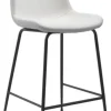 Bar Stools & Counter Height Stools-Kirkland's Home Vinyl And Steel Counter Stool White