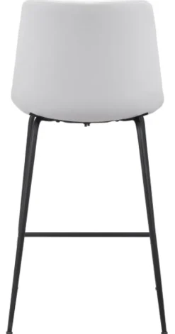 Bar Stools & Counter Height Stools-Kirkland's Home Vinyl And Steel Counter Stool White