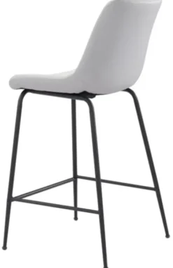 Bar Stools & Counter Height Stools-Kirkland's Home Vinyl And Steel Counter Stool White