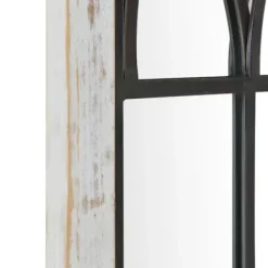 Decorative Mirrors-Kirkland's Home Vista Arched Windowpane Mirror, 24X37.5 In. Ivory