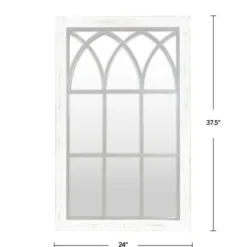 Decorative Mirrors-Kirkland's Home Vista Arched Windowpane Mirror, 24X37.5 In. Ivory