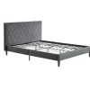 Beds & Headboards-Kirkland's Home Viv Charcoal Diamond Tufted Queen Bed Frame Gray