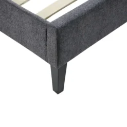 Beds & Headboards-Kirkland's Home Viv Charcoal Diamond Tufted Queen Bed Frame Gray
