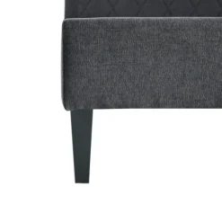 Beds & Headboards-Kirkland's Home Viv Charcoal Diamond Tufted Queen Bed Frame Gray