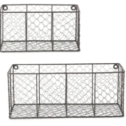 Wall Storage-Kirkland's Home Wall Hanging Chicken Wire Baskets, Set Of 2