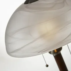 Desk Lamps & Task Lighting-Kirkland's Home Walnut Alabaster Frosted Glass Table Lamp White