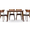 Dining Sets-Kirkland's Home Walnut And Black Mid-Century 5-Pc. Dining Set