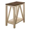 Accent & End Tables-Kirkland's Home Walnut And White Oak Narrow Frame Accent Table Brown