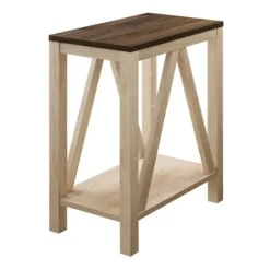 Accent & End Tables-Kirkland's Home Walnut And White Oak Narrow Frame Accent Table Brown