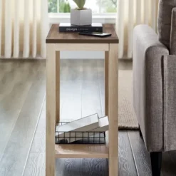 Accent & End Tables-Kirkland's Home Walnut And White Oak Narrow Frame Accent Table Brown
