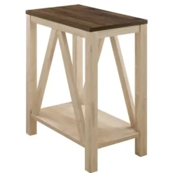 Accent & End Tables-Kirkland's Home Walnut And White Oak Narrow Frame Accent Table Brown