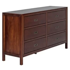 Dressers & Chests-Kirkland's Home Walnut Classic 6-Drawer Dresser Brown