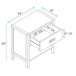 Nightstands-Kirkland's Home Walnut Classic 1-Drawer Nightstand Brown