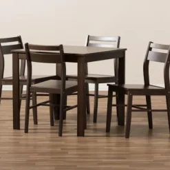 Dining Sets-Kirkland's Home Walnut Contemporary Wood 5-Pc. Dining Set