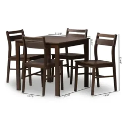 Dining Sets-Kirkland's Home Walnut Contemporary Wood 5-Pc. Dining Set