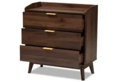 Dressers & Chests-Kirkland's Home Walnut 3-Drawer Wood Chest Brown