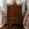 Nightstands-Kirkland's Home Walnut 3-Drawer Wood Nightstand Brown