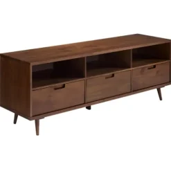 Tv Stands & Media Consoles-Kirkland's Home Walnut 3-Drawer Wood Tv Stand Brown