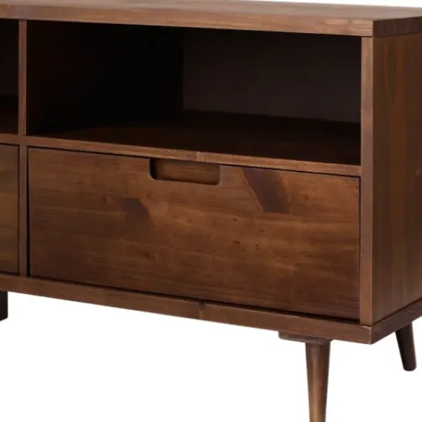 Tv Stands & Media Consoles-Kirkland's Home Walnut 3-Drawer Wood Tv Stand Brown