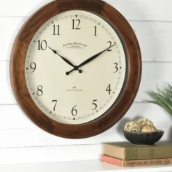 Clocks-Kirkland's Home Walnut Garrison Wooden Wall Clock