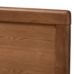 Beds & Headboards-Kirkland's Home Walnut Inset Paneling Platform King Bed Brown