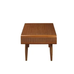 Coffee Tables-Kirkland's Home Walnut Mid-Century Modern Solid Wood Coffee Table Brown