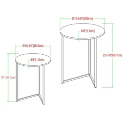 Accent & End Tables-Kirkland's Home Walnut Nesting V-Leg Accent Tables, Set Of 2 Brown