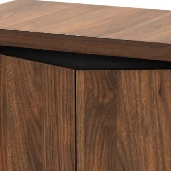 Entryway Furniture-Kirkland's Home Walnut Slim Shoe Storage Cabinet Brown